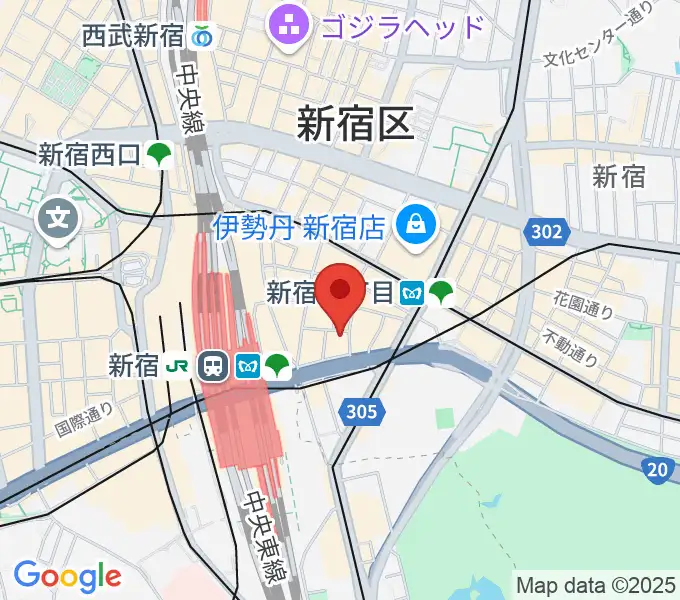 山野楽器ロックイン新宿デジタル&エフェクター館の地図