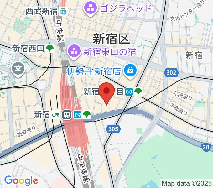 山野楽器ロックイン新宿デジタル&エフェクター館の地図