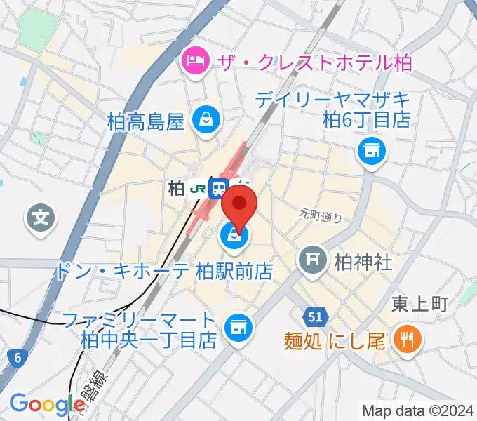 山野楽器 柏店の地図