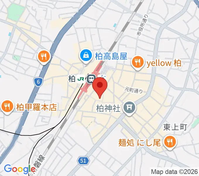 山野楽器 柏店の地図