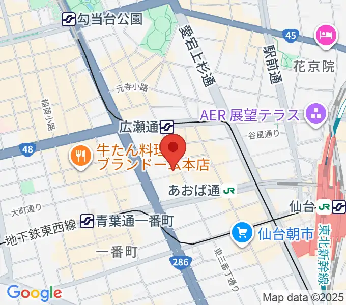 山野楽器 仙台店の地図
