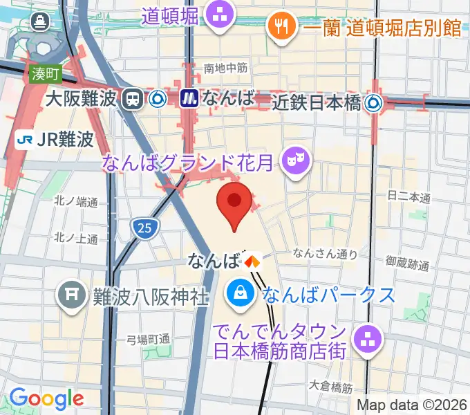 山野楽器ロックイン難波の地図