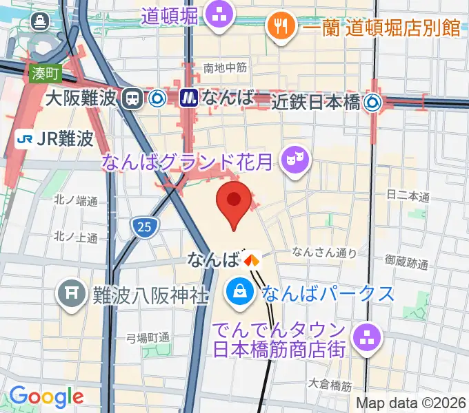 山野楽器ロックイン難波の地図