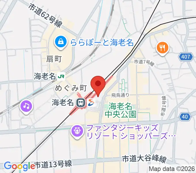 山野楽器サウンドクルー海老名の地図