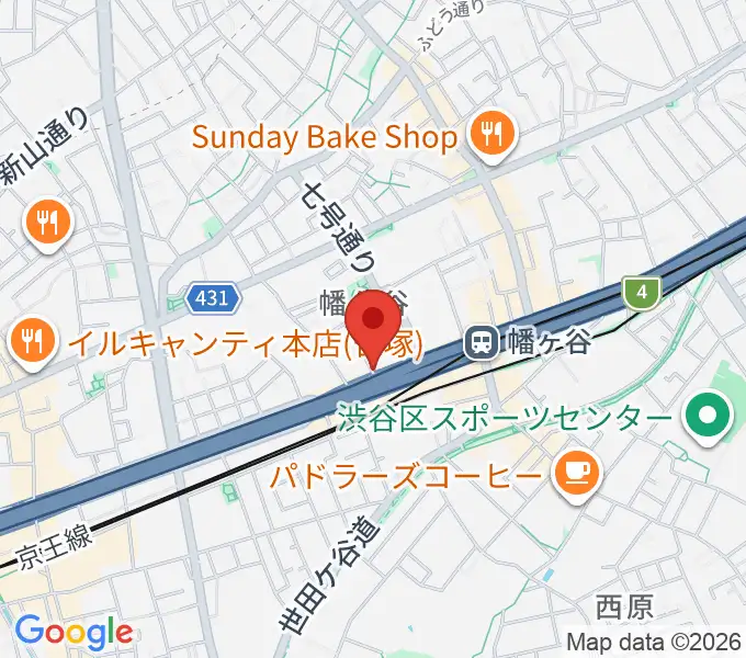 幡ヶ谷プリヴェスタイル音楽教室の地図