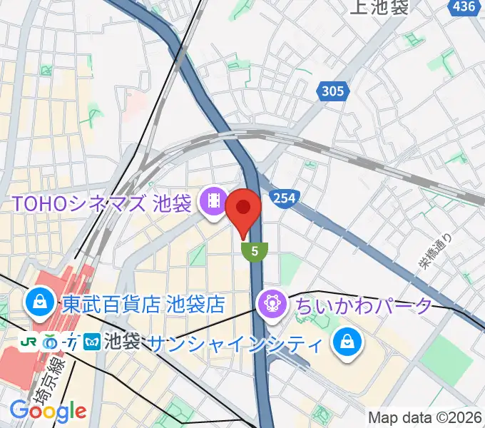 スタジオマザーハウス池袋店の地図