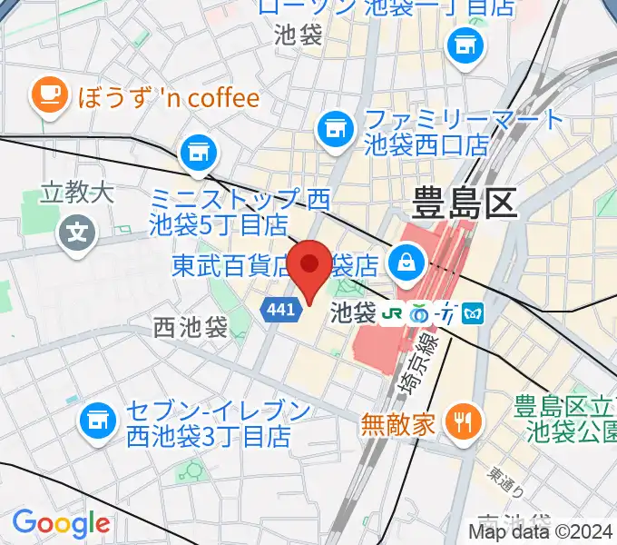 東京芸術劇場リハーサルルームの地図