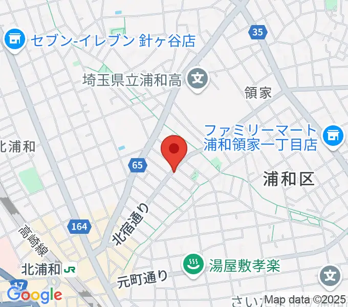 アオバ楽器 浦和音楽院の地図