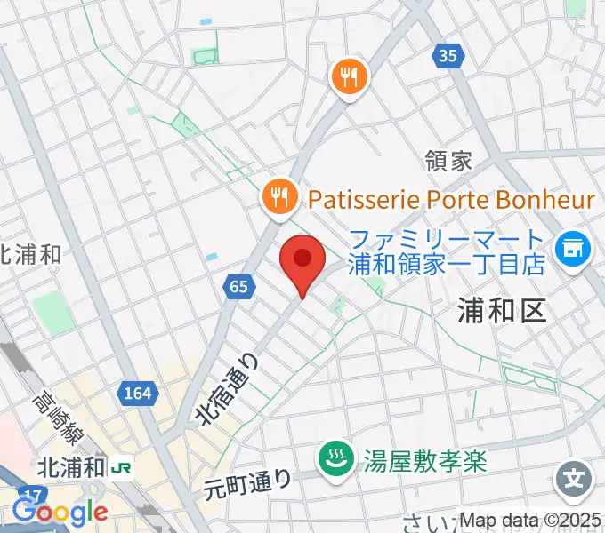 アオバ楽器 浦和音楽院の地図