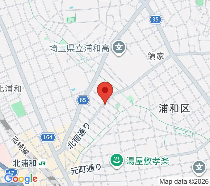 アオバ楽器 浦和音楽院の地図