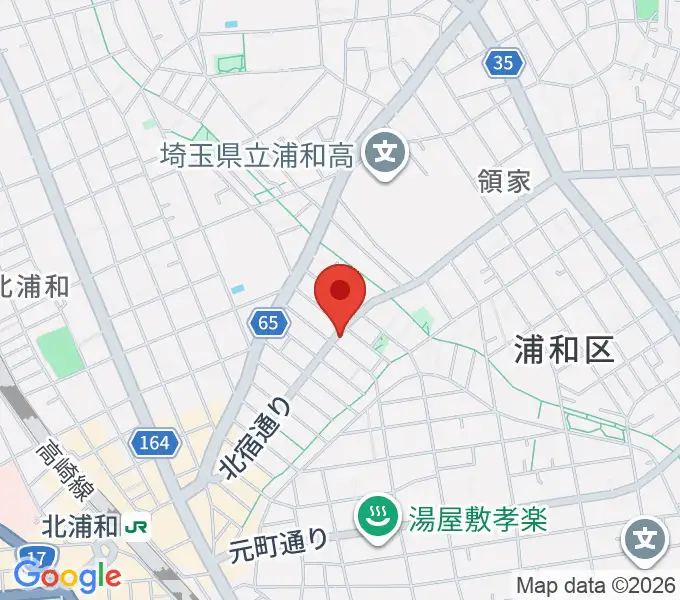 アオバ楽器 浦和音楽院の地図