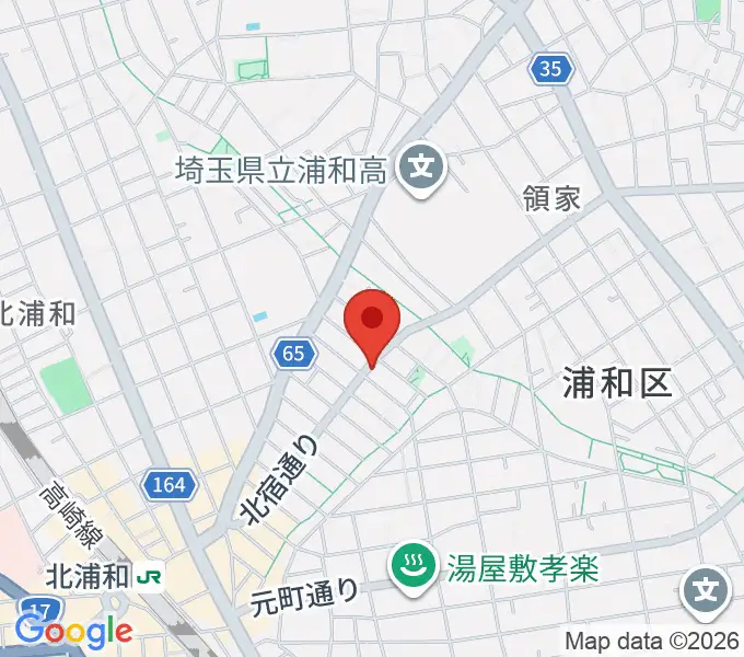 アオバ楽器 浦和音楽院の地図