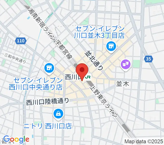 アオバ楽器の地図