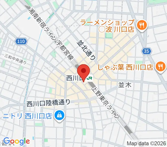 アオバ楽器の地図