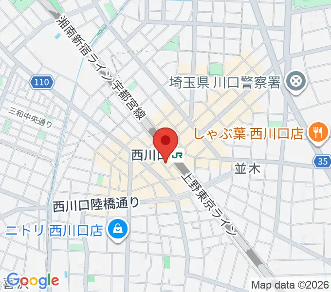 アオバ楽器の地図