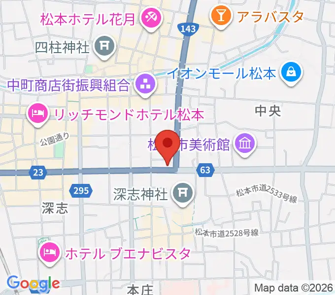 コダマ楽器の地図