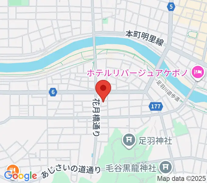 市波音楽教室の地図