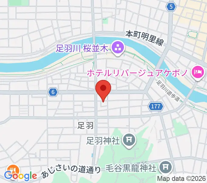市波音楽教室の地図