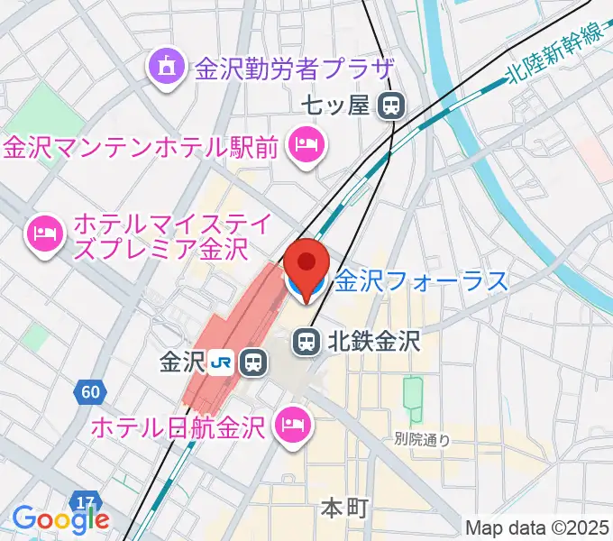 島村楽器 金沢フォーラス店の地図