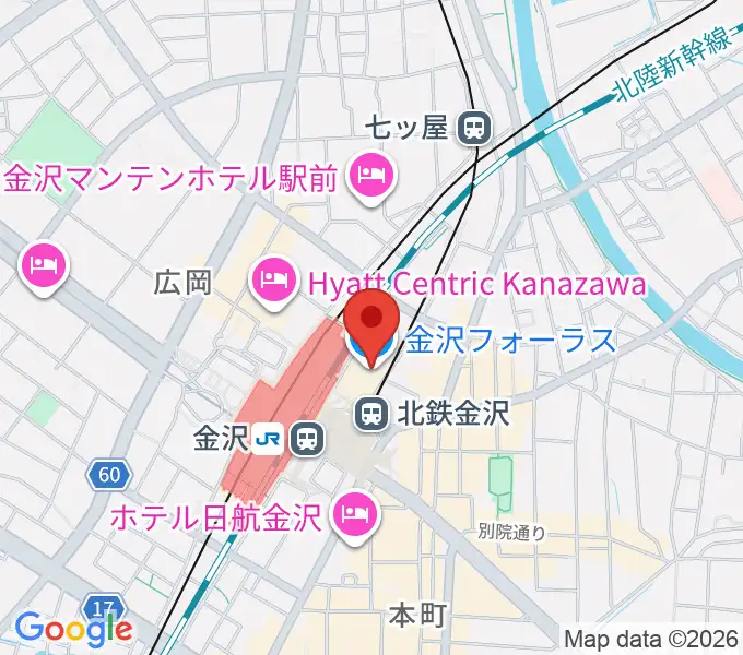 島村楽器 金沢フォーラス店の地図