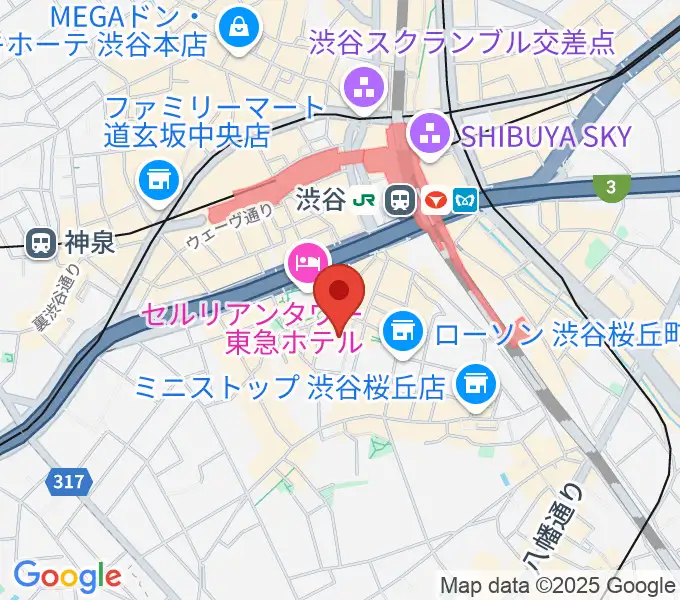 渋谷区文化総合センター大和田の地図