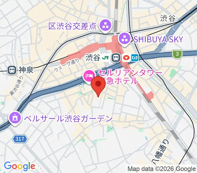 渋谷区文化総合センター大和田の地図