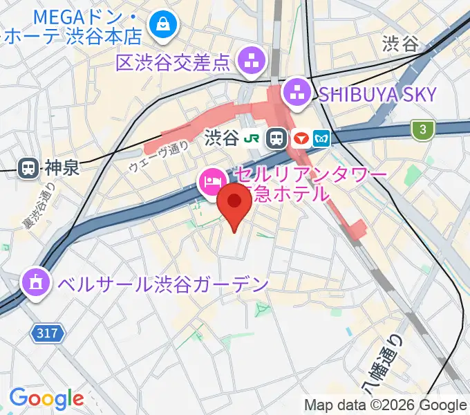 渋谷区文化総合センター大和田の地図