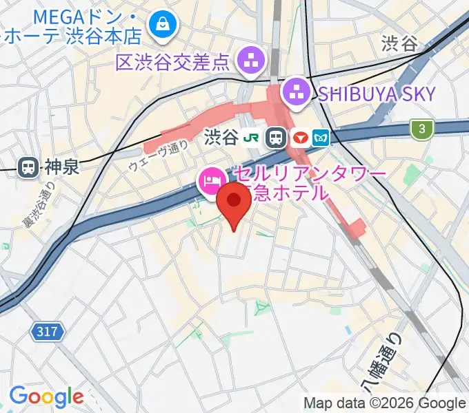渋谷区文化総合センター大和田の地図