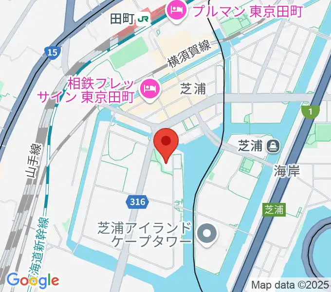芝浦港南区民センターの地図