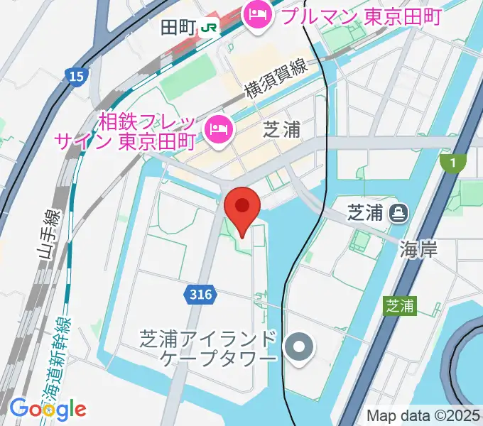 芝浦港南区民センターの地図