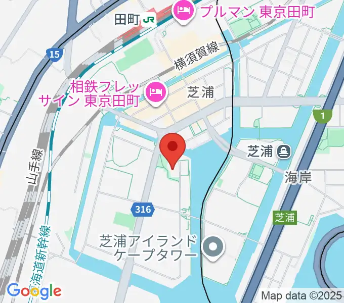 芝浦港南区民センターの地図
