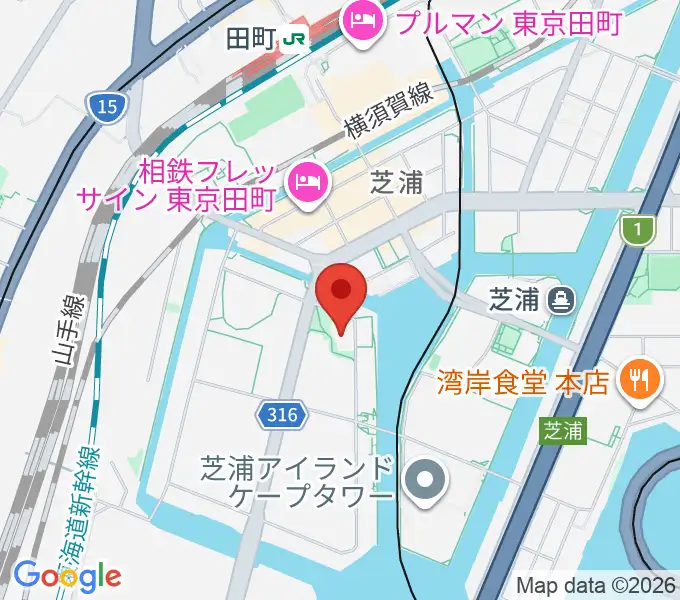 芝浦港南区民センターの地図