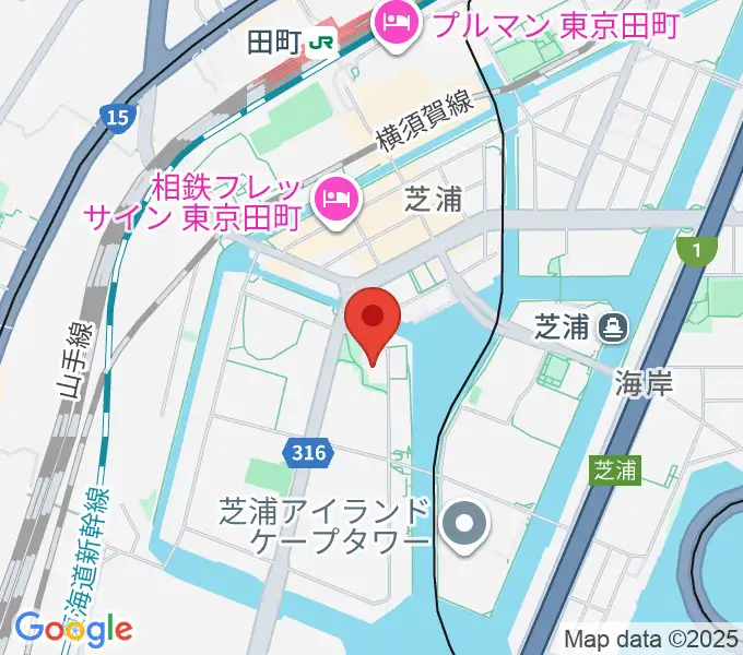 芝浦港南区民センターの地図