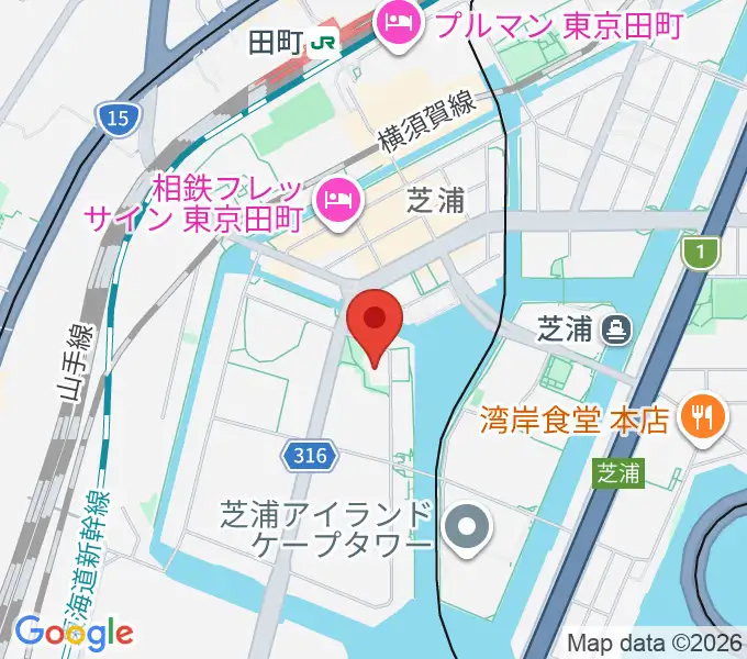 芝浦港南区民センターの地図