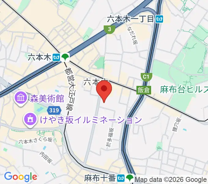 港区麻布区民センターの地図