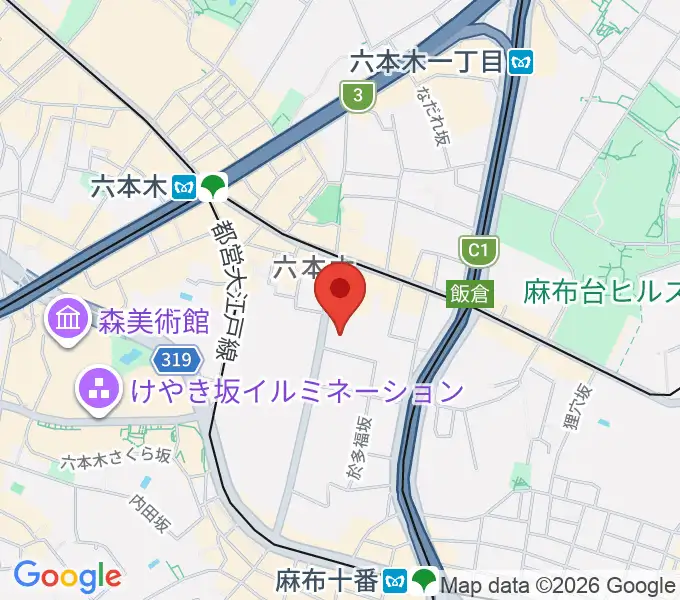 港区麻布区民センターの地図