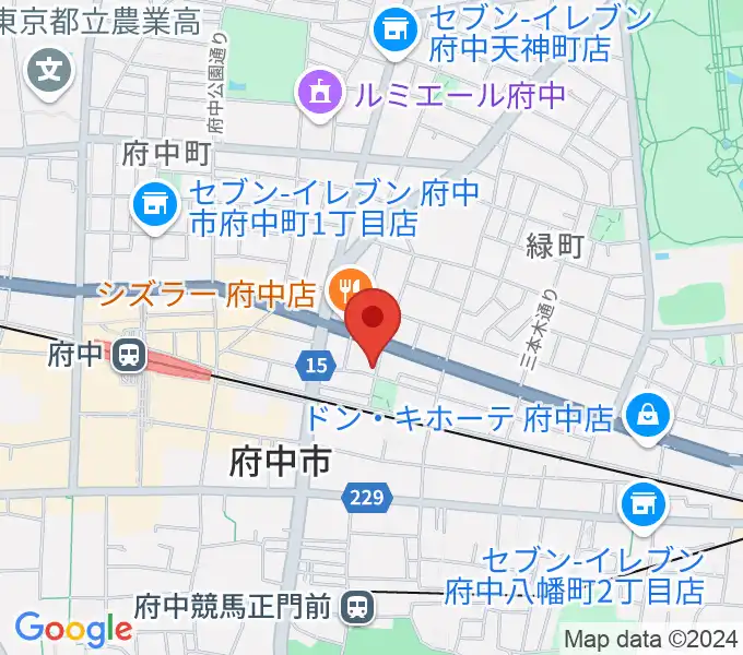 府中スタジオフライトの地図