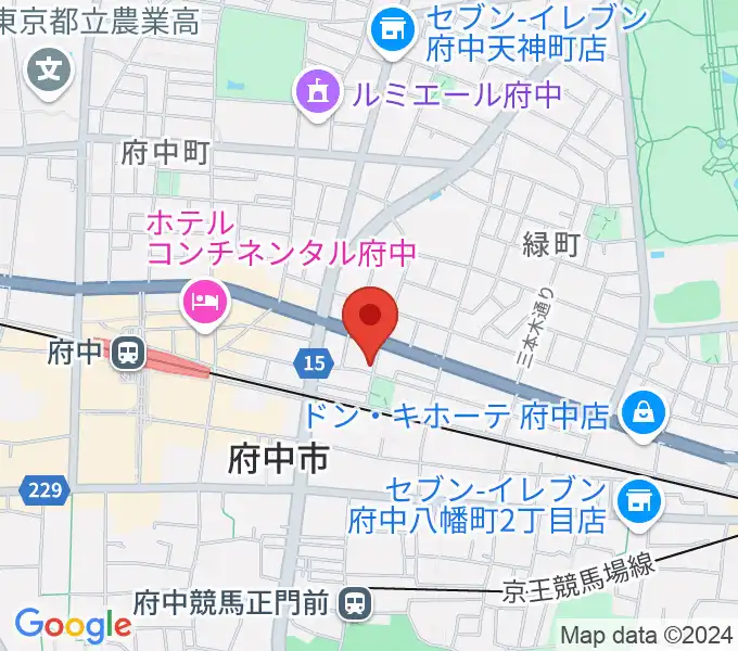 府中スタジオフライトの地図