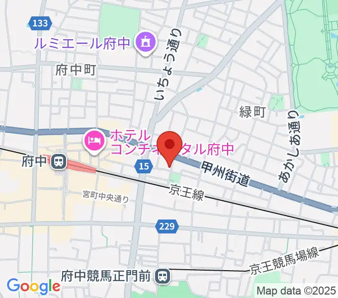 府中スタジオフライトの地図