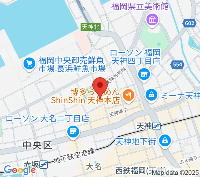 天神ブードゥーラウンジの地図