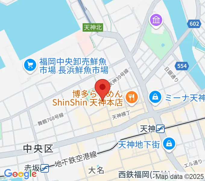 天神ブードゥーラウンジの地図