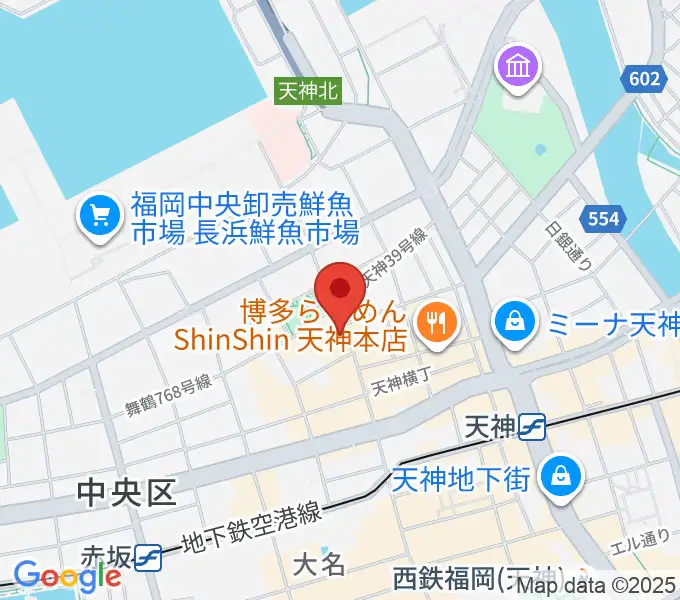 天神ブードゥーラウンジの地図