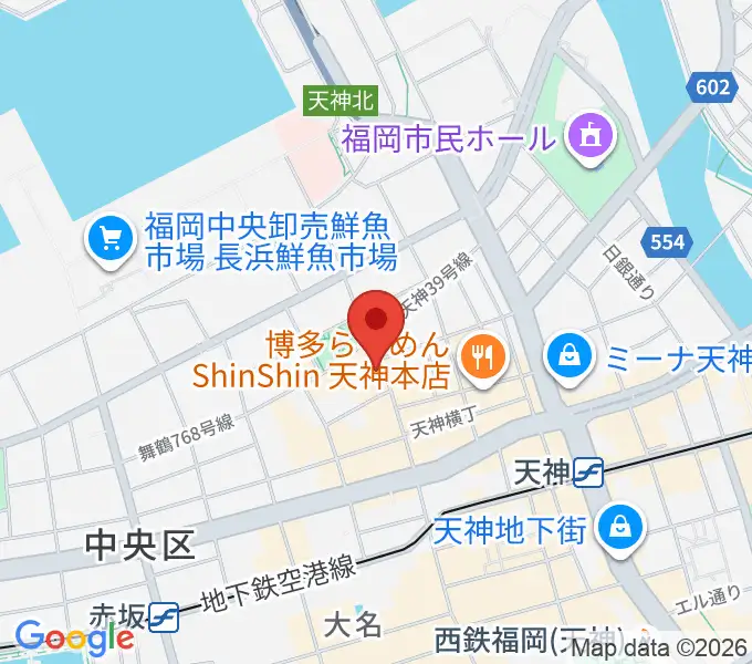 天神ブードゥーラウンジの地図