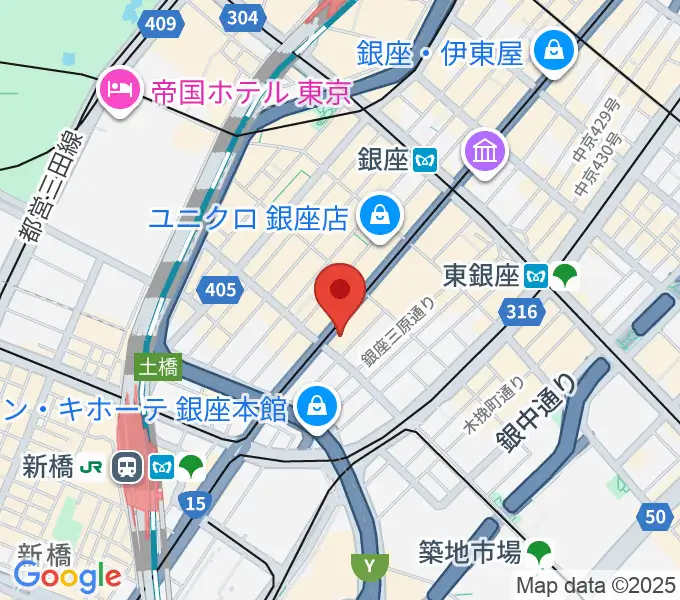 ヤマハ銀座店の地図