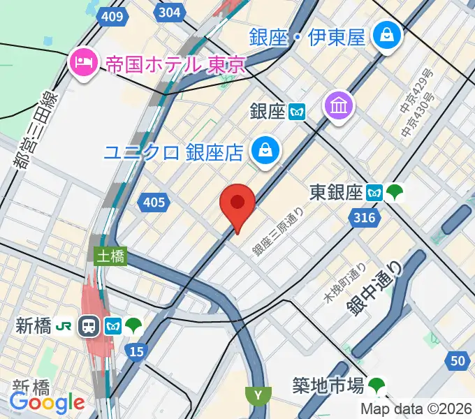 ヤマハ銀座店の地図