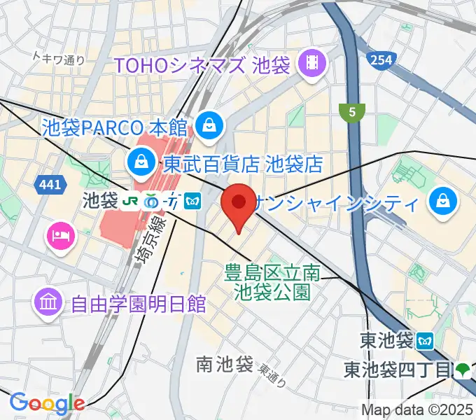 ヤマハミュージック 池袋店の地図