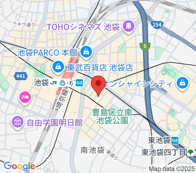 ヤマハミュージック 池袋店の地図
