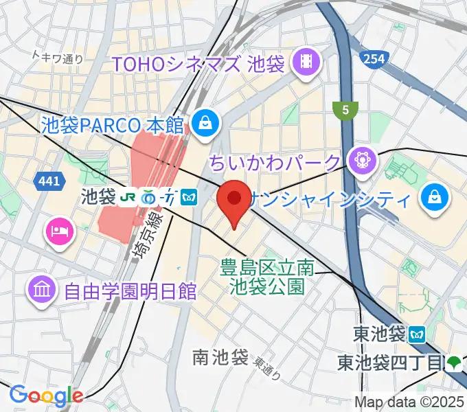 ヤマハミュージック 池袋店の地図