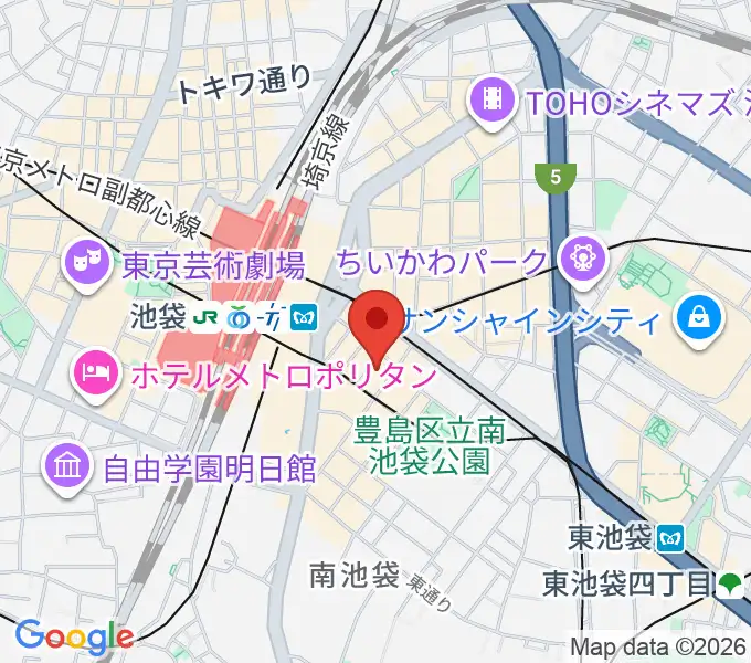 ヤマハミュージック 池袋店の地図
