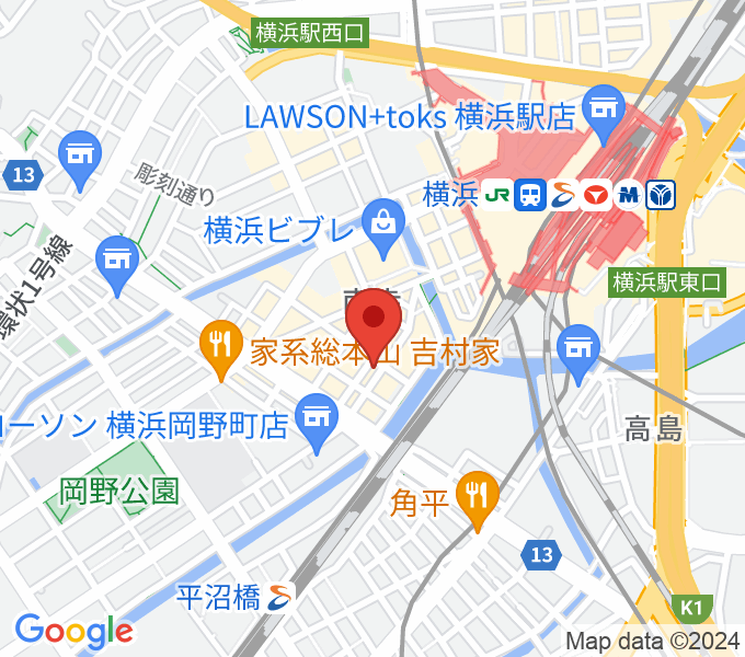 ヤマハミュージック横浜店の場所